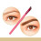 Angled Red Aluminum Eyebrow Brush with Nylon Bristles for Precise Brows 3