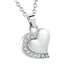1xMemorial Necklace Ashes Locket Cremation Rhinestones-silver