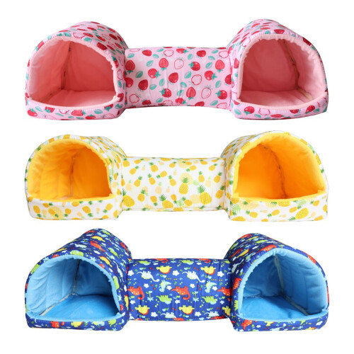 Gerbil Cave House Soft Bed Large Cave Tunnel- pineapple 1