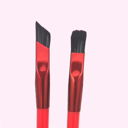 Red Aluminum Eyebrow Brush Angled for Precision and Multi Use 1