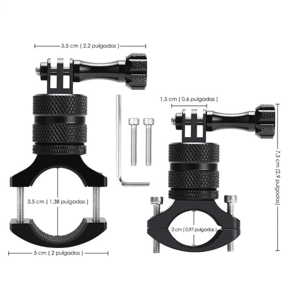 Aluminum Bike Camera Handlebar Mount For Dji Hero 7 6 5 4 3, Mijia, Yi (Black) Black 7601380712380
