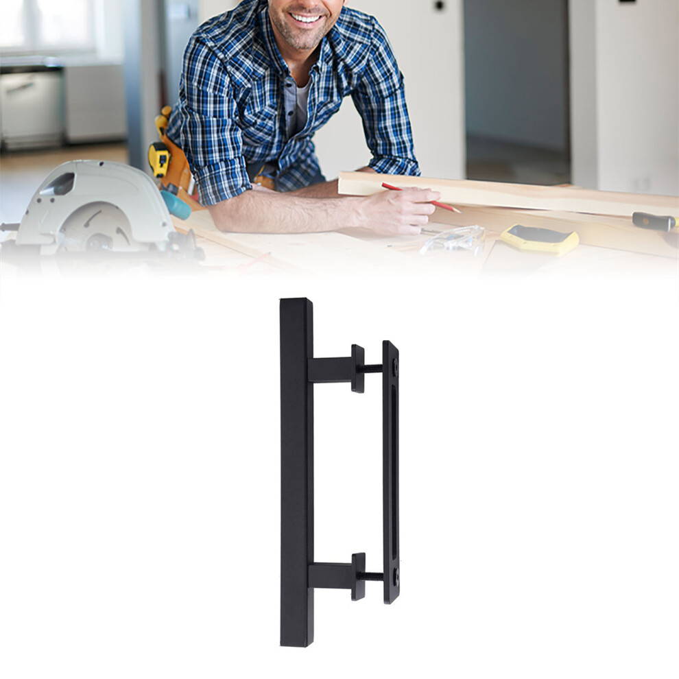 Carbon Steel Sliding Barn Door Handle 4.8Mm Double Sided Black Square 4071372454544