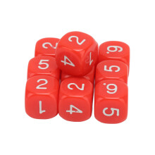20 Stück rote 16-mm 6-seitige Zahlenwürfel 1,6  1,6  1,6 cm