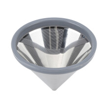 Herbruikbare koffiefilter met constante doorstroomsnelheid, roestvrijstalen filter voor pour-over koffie met nauwkeurig gelaste roestvrijstalen rand