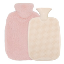 Hot Water Bottle With Cover BPA Free PVC Hot Water Bag Soft Fleece Cover Thermal Insulation For Pain Relief Menstrual Cramps Wide Mouth Design