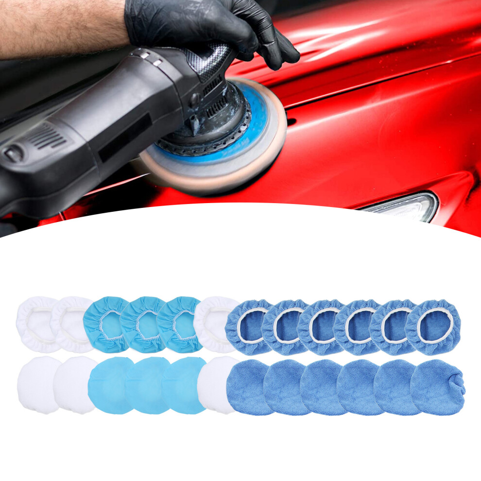 Microfiber Wax Applicator Pad For 5-6 Inch Polisher, Car Polishing Pad With Dust Absorbing Technology Reusable Soft Surface Nonwoven Cotton Blend, 9358999587455