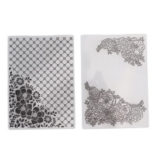 Embossing stencil voor het maken van kaarten, plastic map met bloemenpatroon in de hoek voor doe-het-zelf papieren 3D-scrapbooks en albumdecoratie,