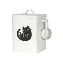Contenedor metálico para almacenar comida para gatos, contenedor hermético y duradero para comida de gatos, fácil de limpiar, contenedor