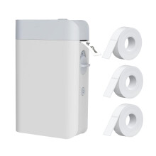 Portable Bluetooth Label Printer, Custom Labels With Multiple Templates For Organizing Home, Office, School - High-Quality Printing Inkless Thermal