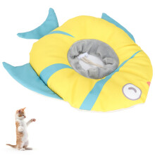 Pet Cat Waterproof Fish-Shaped Recovery Collar Adjustable Neck Cone M