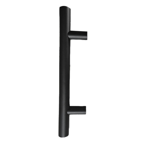 Carbon Steel Black Sliding Barn Door Handle 4.8mm Thick Double Sided Round Push Pull 2