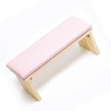 Riposo per il braccio per unghie in stile giapponese rosa, in morbida pelle PU e legno