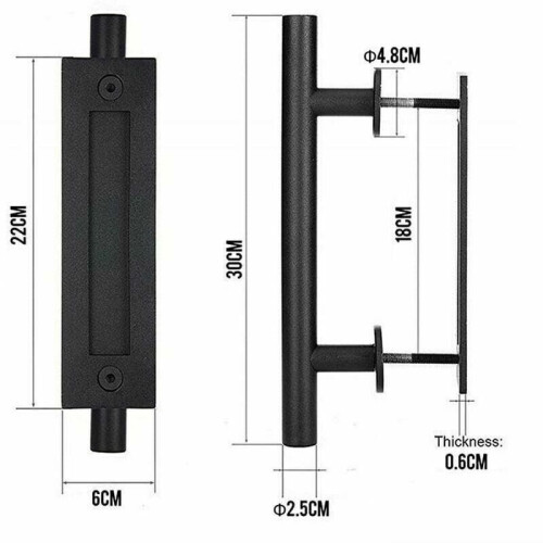 Flush Door Handle Hardware Set, Heavy Duty Construction with Powder Coat Finish, Interior Finger Pull 1