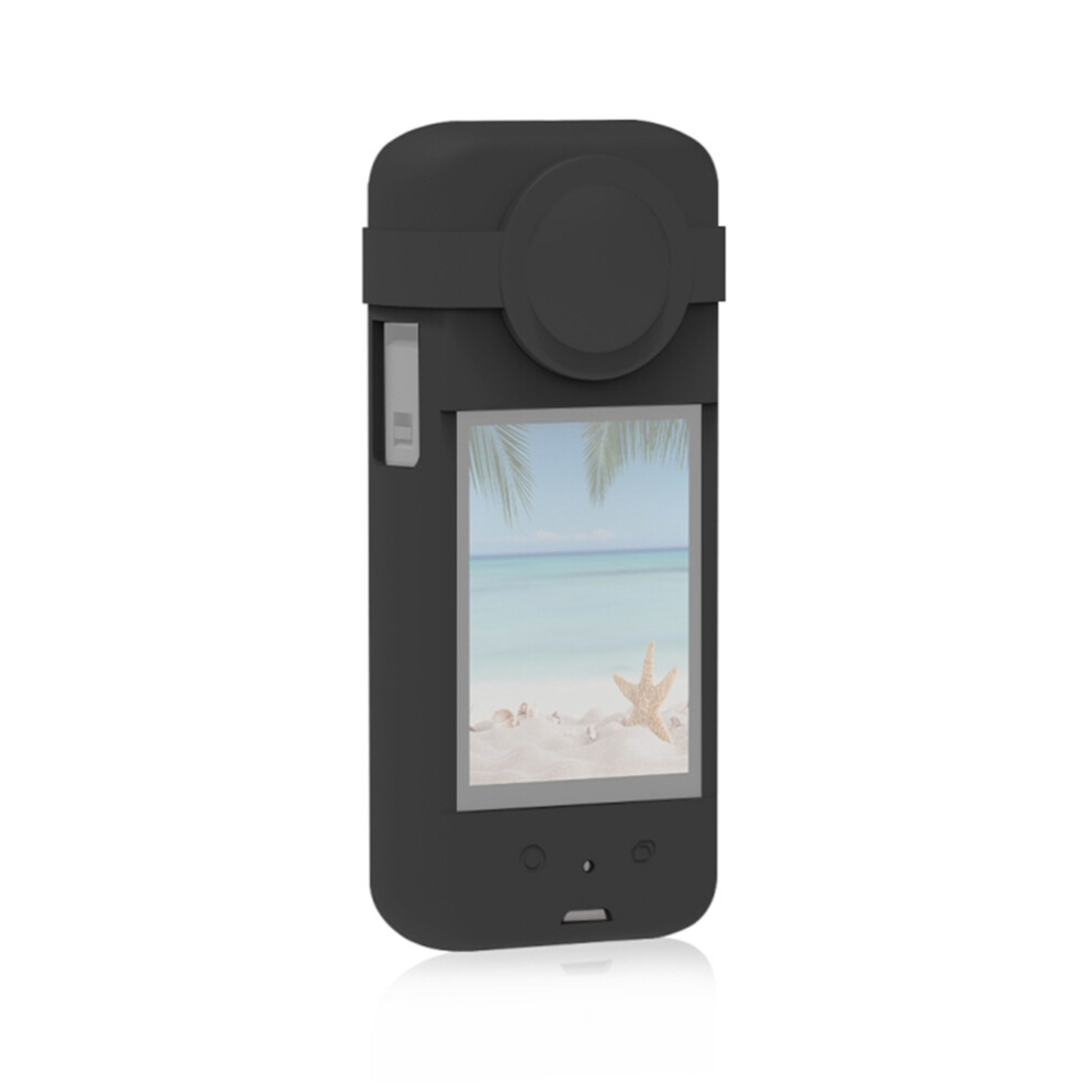 Silicone Protective Case With Lens Cap For Insta360 X3 Camera - Shockproof, Lightweight, Black/Red/Blue 8781372457204