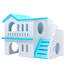 Kleines Tier-Schlafnest aus Holz, DuplexHouse,-Blau und Weiß