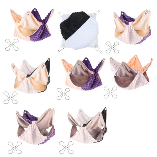 Hamac suspendu pour petits animaux,-Velours Doug noir blanc 1
