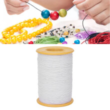 Corda elastica in poliestere bianco da 0,5 mm per fai-da-te, artigianato gioielli, 1 m