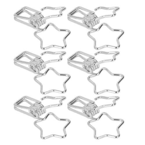 100Pcs Star Binder Clips 1.5cm Silver Strong Clamp for Papers & Documents