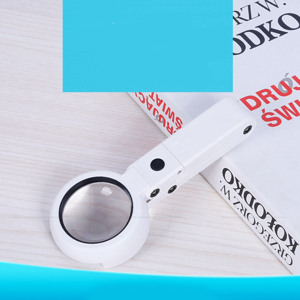 7x Handheld Magnifying Glass with 6 LED Lights, Stand, 55mm