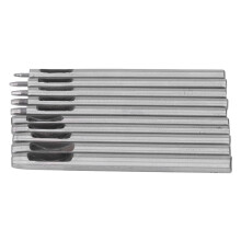 Lederstanzer-Set, 10-teilig, Größenmarkierung, Silber