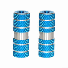 Bike Pegs Aluminum Alloy 70mm Length 9mm Inner Diameter 23mm Outer Diameter AntiSlip Rear Foot Pedals Blue 2 Pairs For Mountain And Standard Bicycles