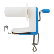 Blue Hand Operated Yarn Ball Winder - Lightweight, Compact Plastic Wool Maker
