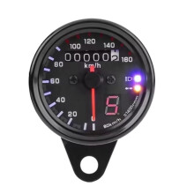Motorcycle Odometer Universal Motorcycle Dual Odometer Speedometer Gauges Gear Digital Display With LED Indicator Meter