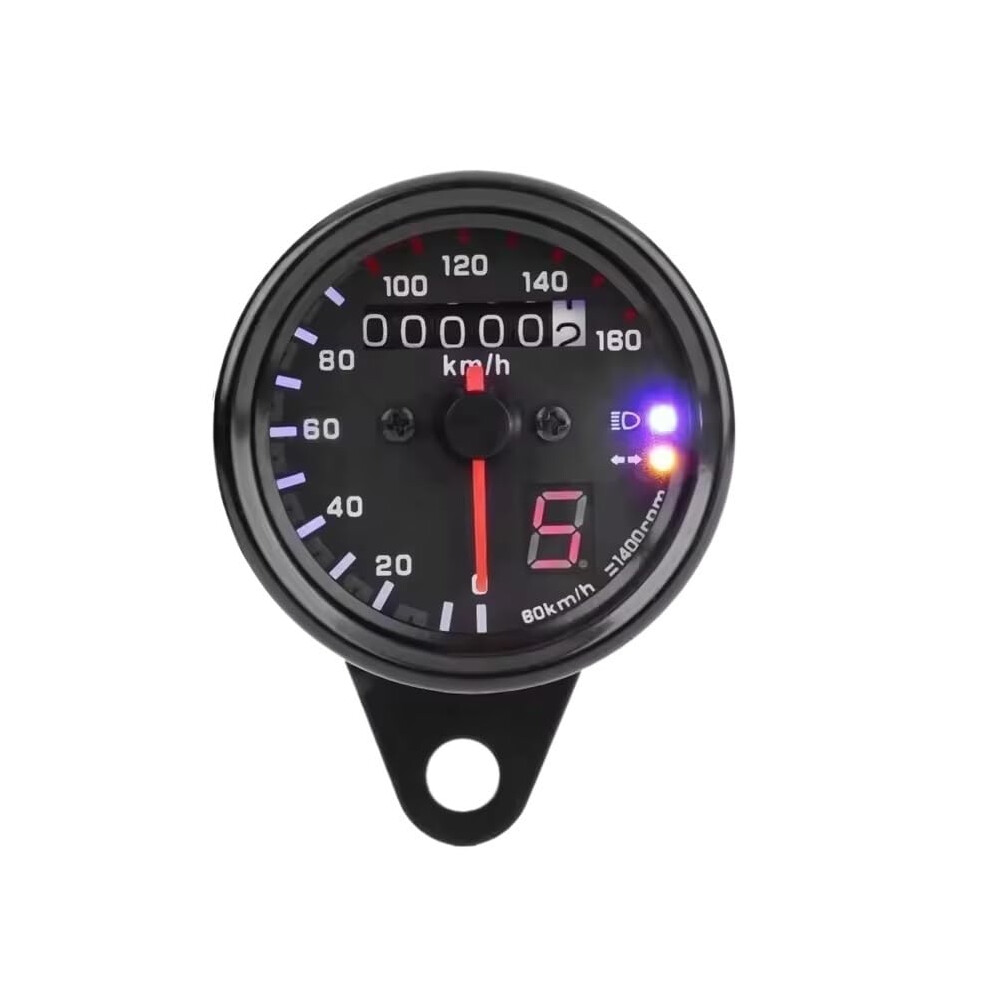 Motorcycle Odometer Universal Motorcycle Dual Odometer Speedometer Gauges Gear Digital Display With Led Indicator Meter 9426802559477