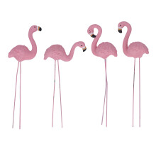 Decoração de Jardim Tropical em Resina Resistente às Intempéries, Estátuas de Flamingo em Plástico Durável e Robusto para Uso Externo com