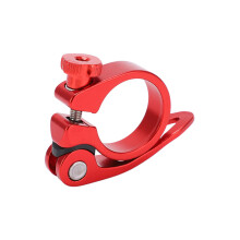 Aluminium MTB Fahrrad-Sitzrohrklemme Schnellverschluss 34,9 mm Rot