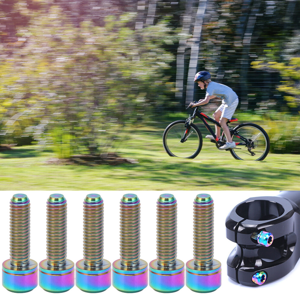 6Pcs Titanium Alloy Mountain Bike Handlebar Stem Screws M5x18mm With Gaskets 4991375609836