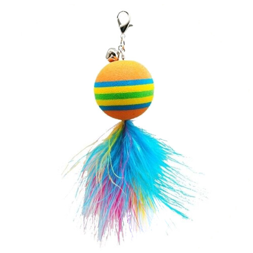 Jouet coloré pour chats, Simulation amusante, plumes, avec-5