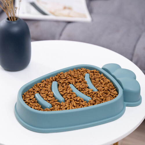 Slow Eating Big for Cat Shape Bowl Interactive Bloat Stop-Blue 2