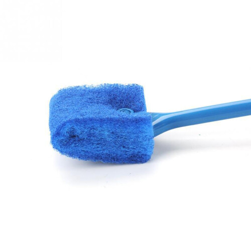 Aquarium Algaes Scraper Double-Side Sponge Brush Long-Green 1