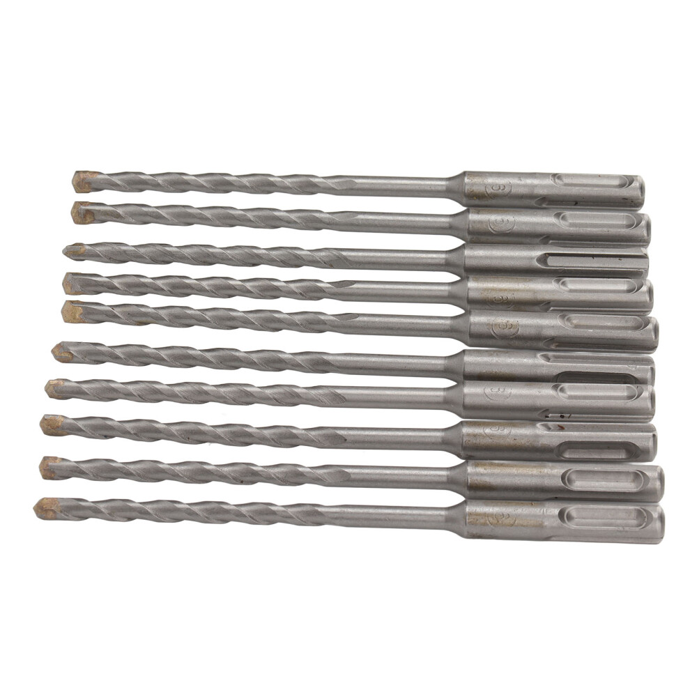 10Pcs Carbide Spiral Rotary Hammer Drill Bits 6X160mm 8431373366738