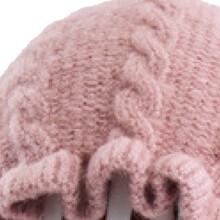 Soft Pink Baby Beanie Hat Knitted Wool 38-47cm for 3-24 Months