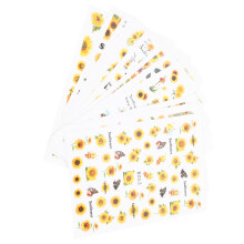 12 Stück Sonnenblumen-Nail-Art-Aufkleber Dekoration für Maniküre & DIY-Nägel