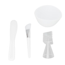 4pcs Silicone Face Mask Bowl Set with Measuring Spoons & Spatula White