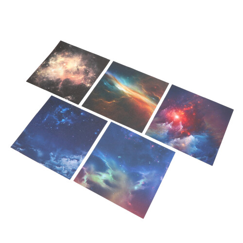 200 Sheets Double Sided Folding Space Pattern Paper for Kids Arts Crafts