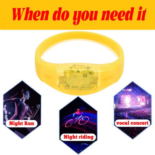 Πολύχρωμο βραχιόλι LED, ρυθμιζόμενο βραχιόλι με φωτισμό και λειτουργίες που 2