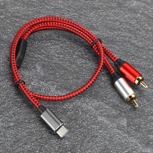 Στερεοφωνικό καλώδιο ήχου USB C σε RCA με περίβλημα αλουμινίου, ευρείας 2