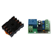 8 Round Pin 8-Pin PF083A Relay Base Socket & XH-M601 12V Battery Power Supply Control Board
