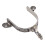 Stainless Steel Cowboy Spur with Leaf Pattern, 13.5cm Riding Boot Spurs 4