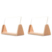 2set U-Shaped Acrylic Photo Frame Solid Wood Home Desk Decoration for Office/Bedroom 5 Inch & 7 Inch