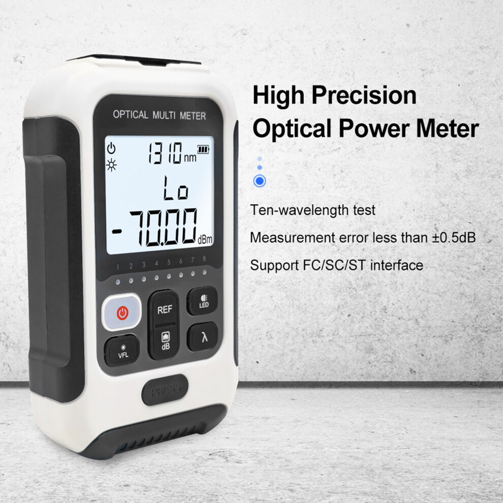 Handheld Rechargeable Optical Multimeter Fiber Power Meter Â50 To +26Dbm 15Mw 8441372468166
