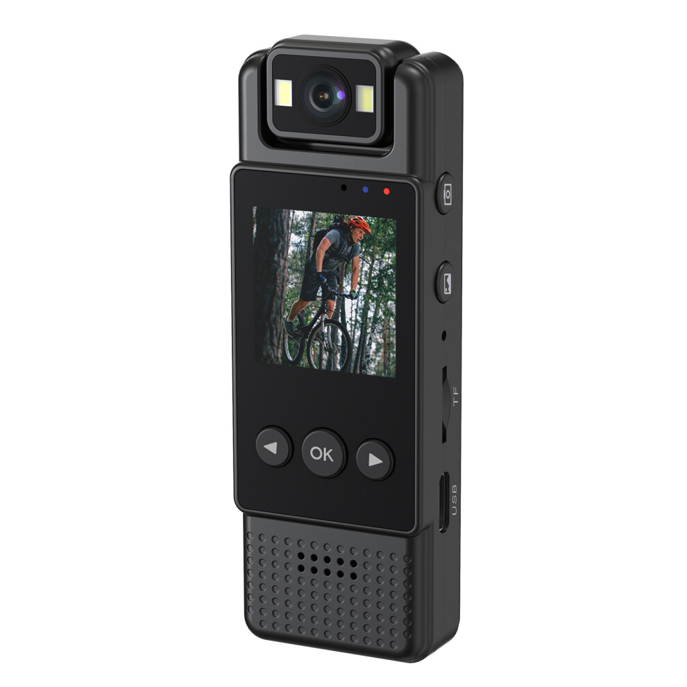 1.3" Body Camera 8G-64G Portable Camcorder, 180 Rotatable Lens Black 9411376860418