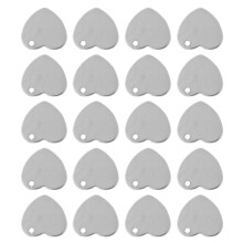 Durable Stainless Steel 20pcs Heart Pet ID Tags 13x14mm with Hole
