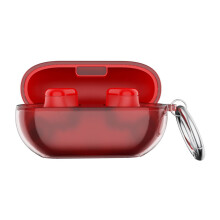 Silikonhülle für Knospen mit Schlüsselanhänger, weiche,-Rot