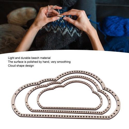 3Pcs Beech Cloud Weaving Loom Kit for DIY Crafts, 37x22.4cm 2