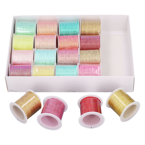 20 Pcs Rainbow Polyester Embroidery Thread Set, 0.6mm, 35m